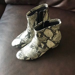 Snake Print Chunk Heel Boot